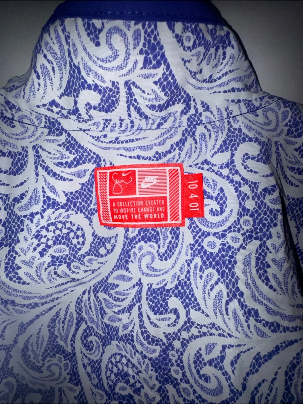 Nike Women’s Floral Paisley Full Zip Running Jacket Blue Multicolor L NWT